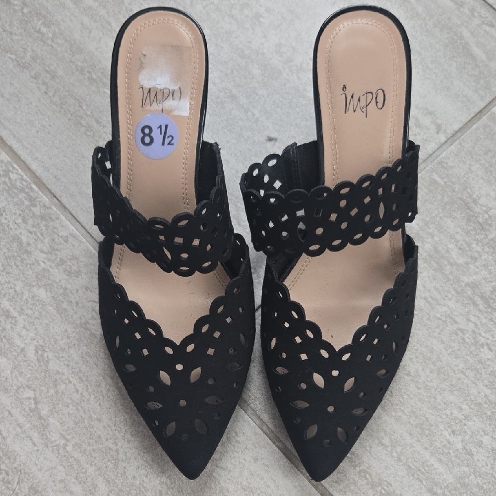 Impo Women's Black Laser Cut Mules